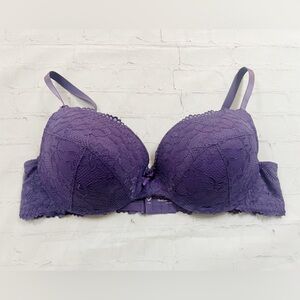 Elegant Purple Lace Bra